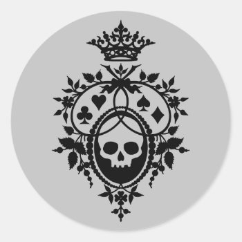 Crest With Skull And Cardsuits Stickers by opheliasart at Zazzle