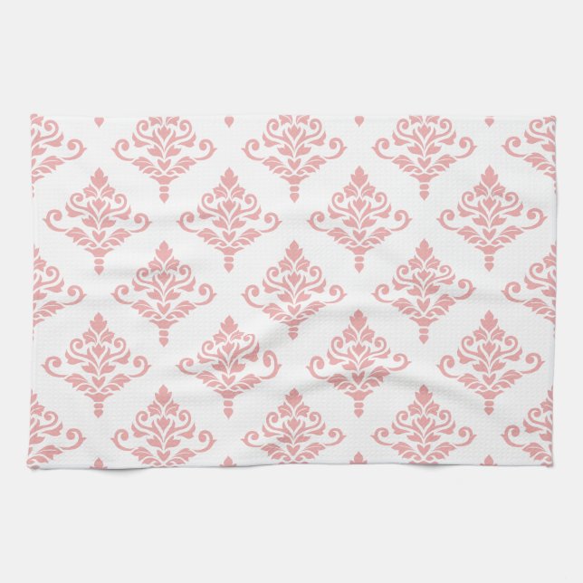 Cresta Damask Pattern (B) Pink Towel (Horizontal)