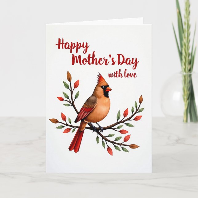 Crested Bird Mothers Day Card (Front)