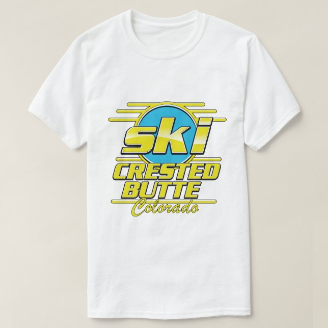 Crested Butte Colorado 80s ski logo T-Shirt (Design Front)
