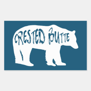 Crested Butte Colorado Bear Rectangular Sticker