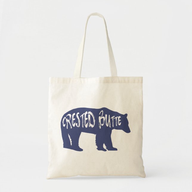 Crested Butte Colorado Bear Tote Bag (Front)