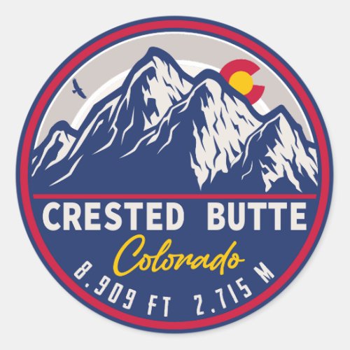 Crested Butte Colorado _ Camping Hiking Souvenirs Classic Round Sticker