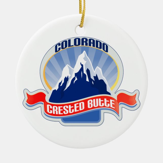 Crested Butte Colorado Ceramic Ornament (Front)