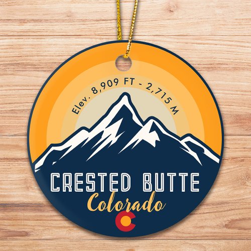 Crested Butte Colorado Mountains Hiking Sunset Ceramic Ornament