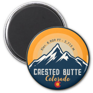 Crested Butte Colorado Mountains Hiking Sunset Magnet