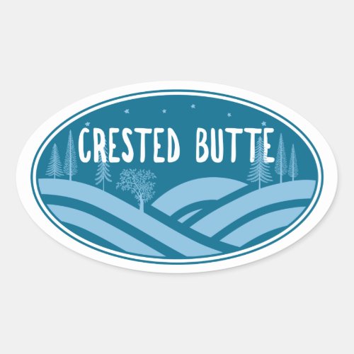 Crested Butte Colorado Outdoors Oval Sticker