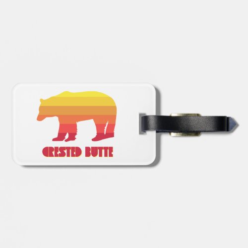 Crested Butte Colorado Rainbow Bear Luggage Tag