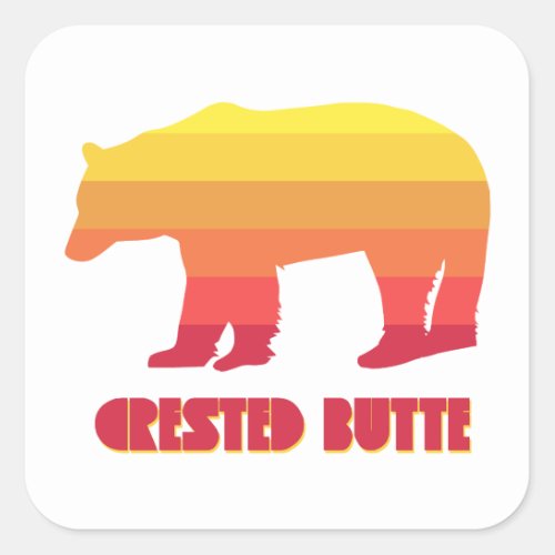 Crested Butte Colorado Rainbow Bear Square Sticker