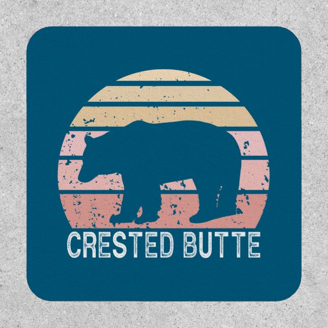 Crested Butte Colorado Retro Bear Patch (Front)