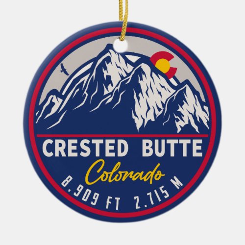 Crested Butte Colorado _ Retro Souvenirs Ceramic O Ceramic Ornament