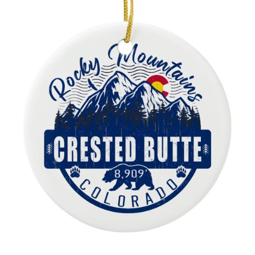 Crested Butte Colorado - Retro Souvenirs Ceramic Ornament