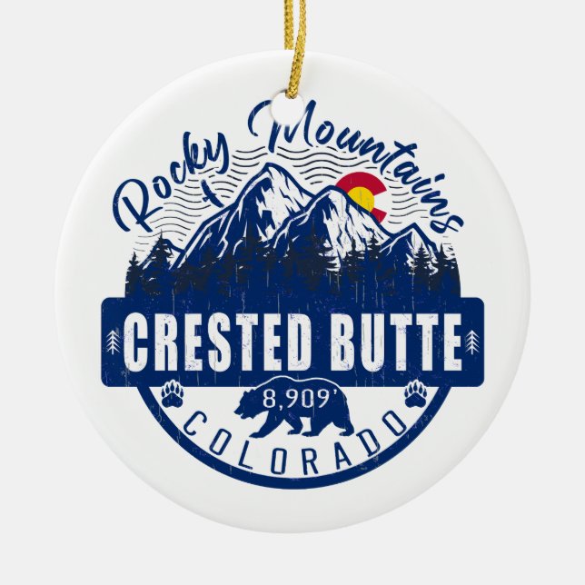 Crested Butte Colorado - Retro Souvenirs Ceramic Ornament (Front)