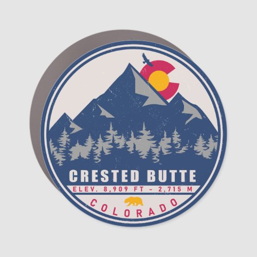 Crested Butte Colorado Retro Sunset Souvenirs Car Magnet