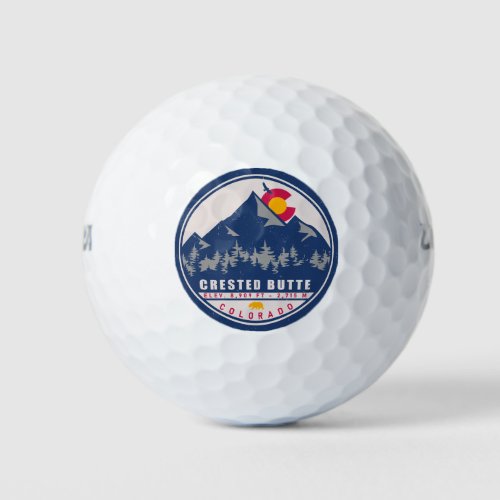 Crested Butte Colorado Retro Sunset Souvenirs Golf Balls