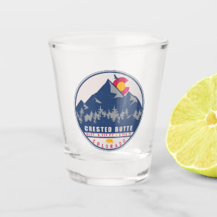 Crested Butte Colorado Retro Sunset Souvenirs Shot Glass