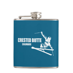 Crested Butte Colorado Skier Flask