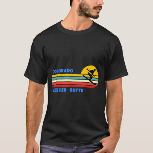 Crested butte colorado skiing skier ski retro sun T-Shirt