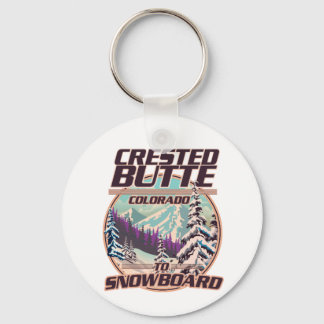 Crested Butte Colorado Snowboarding logo Keychain