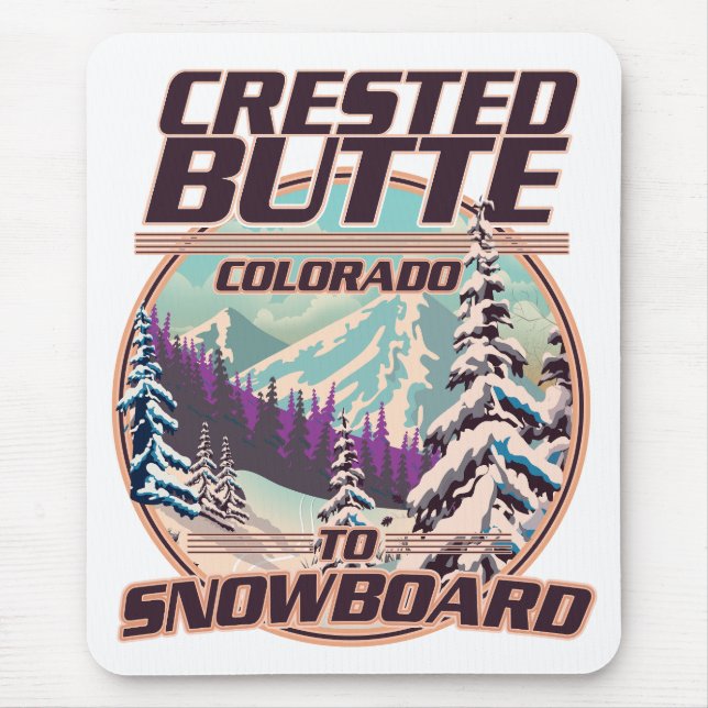 Crested Butte Colorado Snowboarding logo Mouse Pad (Front)