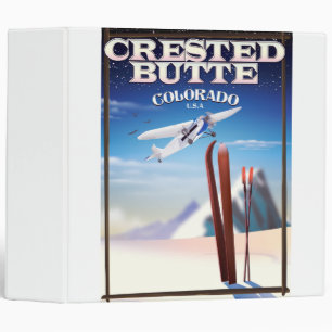 Crested Butte Colorado travel poster 3 Ring Binder