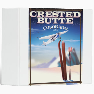 Crested Butte Colorado travel poster 3 Ring Binder