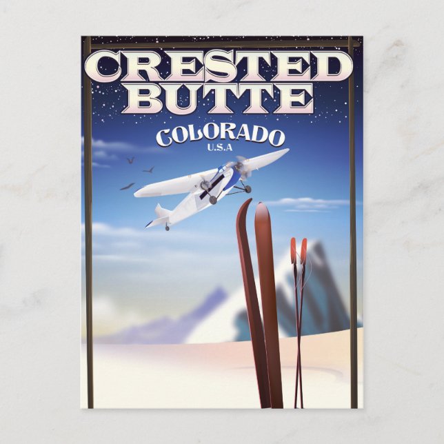 Crested Butte Colorado travel poster Postcard (Front)