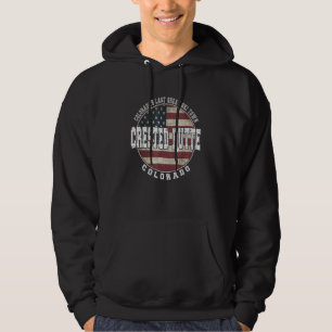 Crested Butte Colorado Vintage American flag Hoodie