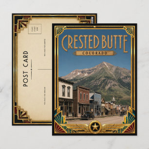 Crested Butte Colorado Vintage Art Deco Golden Age Postcard
