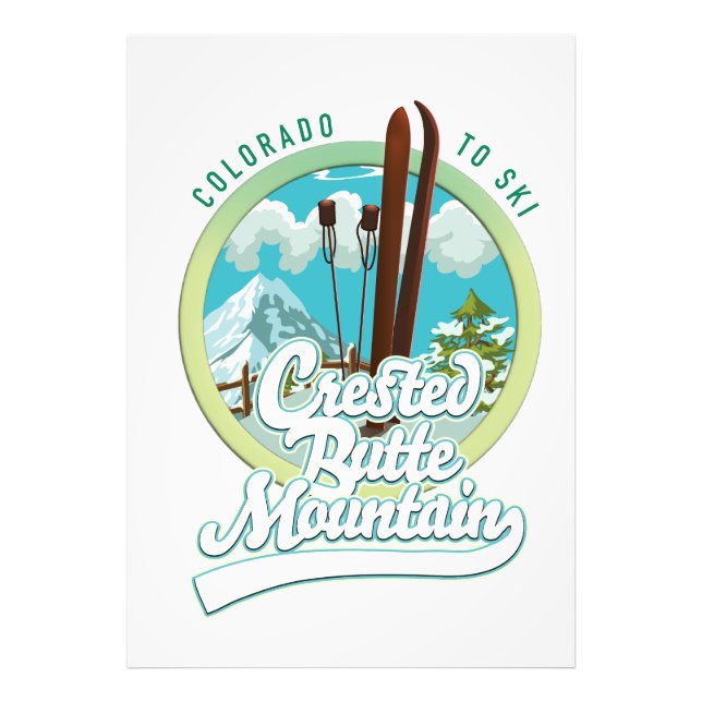 Crested Butte Mountain Colorado Ski logo Photo Print (Front)