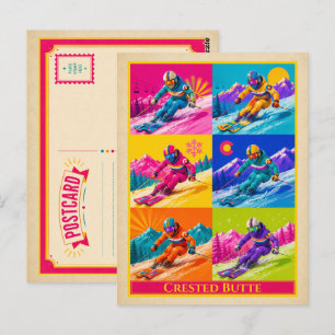 Crested Butte Postcard Colorado Skiing Vintage