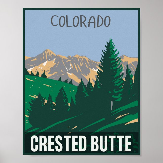 Crested Butte rocky mountains colorado gifts Poster (Front)