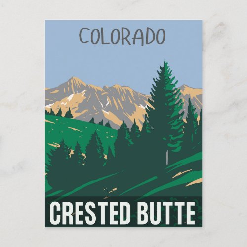 Crested Butte rocky mountains colorado Postcard