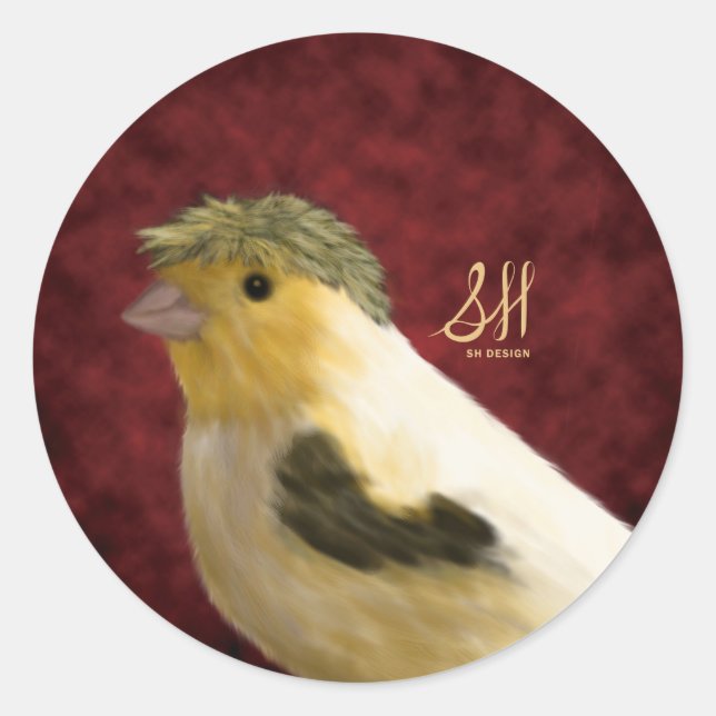 Crested Canary Classic Round Sticker (Front)