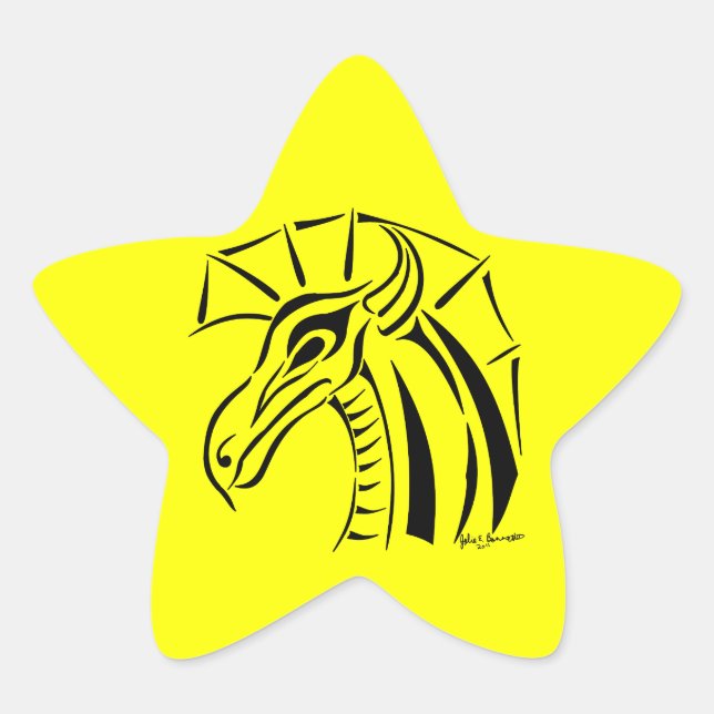 Crested Dragon Sticker Star (Front)