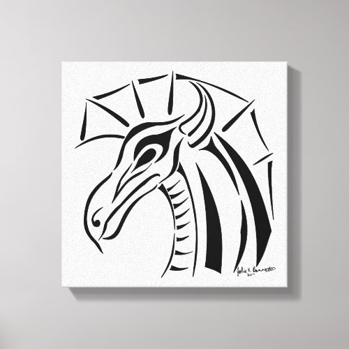 Crested Dragon Wrapped Canvas Print