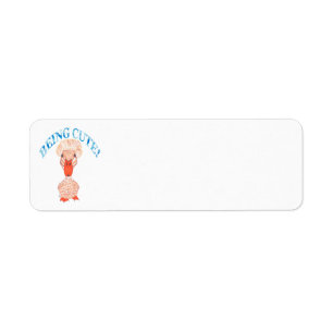 CRESTED DUCK BEING CUTE LABEL