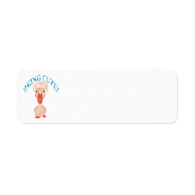CRESTED DUCK BEING CUTE LABEL (Front)