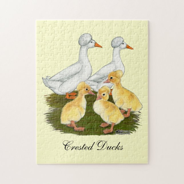 Crested Duck Family Jigsaw Puzzle (Vertical)