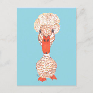 CRESTED DUCK HOLIDAY POSTCARD