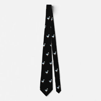 Crested duck white neck tie