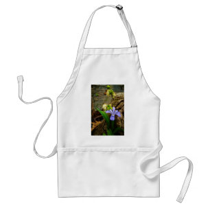 Crested Dwarf Iris blue purple white flower Adult Apron
