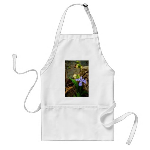 Crested Dwarf Iris blue purple white flower Adult Apron