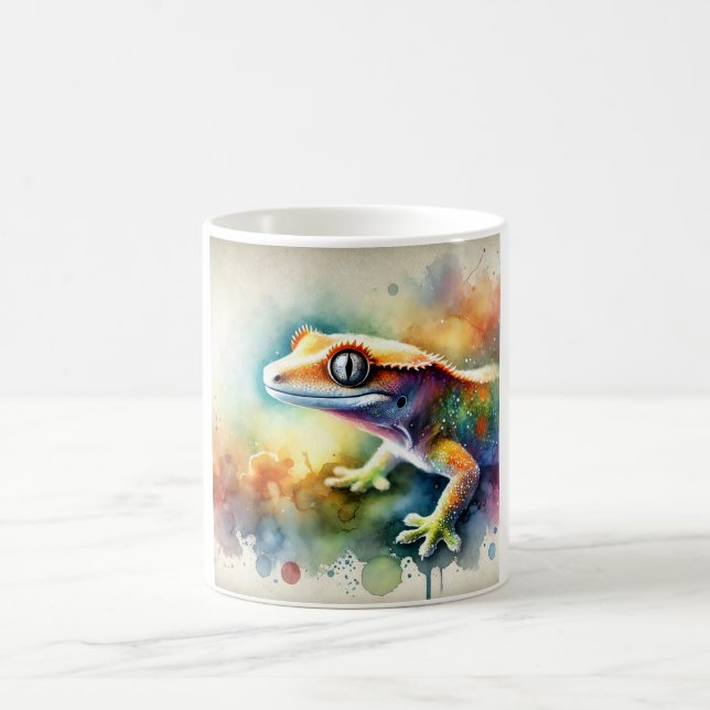 Crested Gecko 180624AREF115 - Watercolor Coffee Mug (Center)