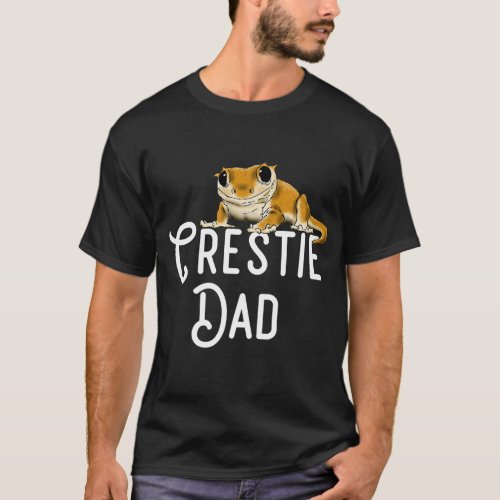 Crested Gecko Crestie Dad Gecko Dad Reptile Lover T_Shirt
