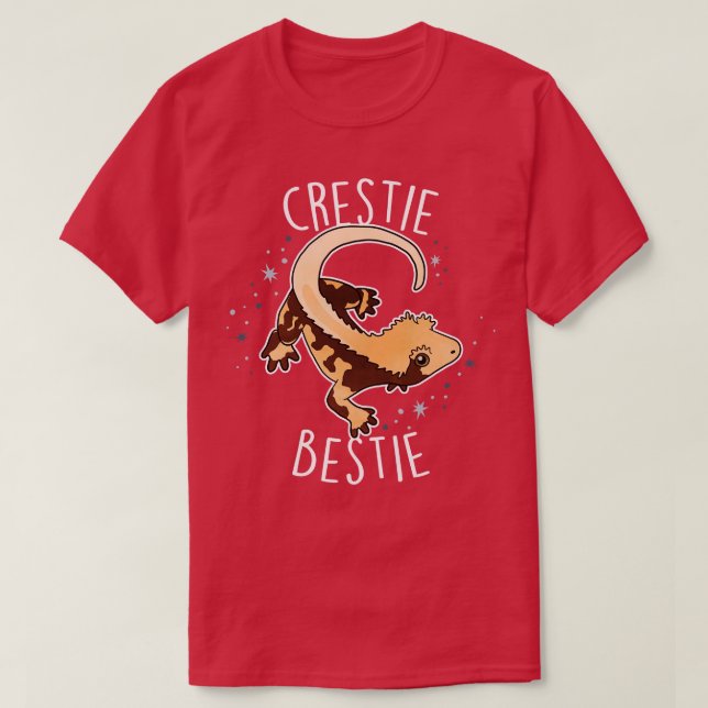 Crested Gecko Lizard Reptile Crestie Bestie T-Shirt (Design Front)