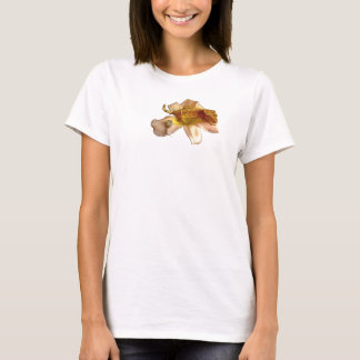 Crested gecko on a lilly flower Ladies t-shirt
