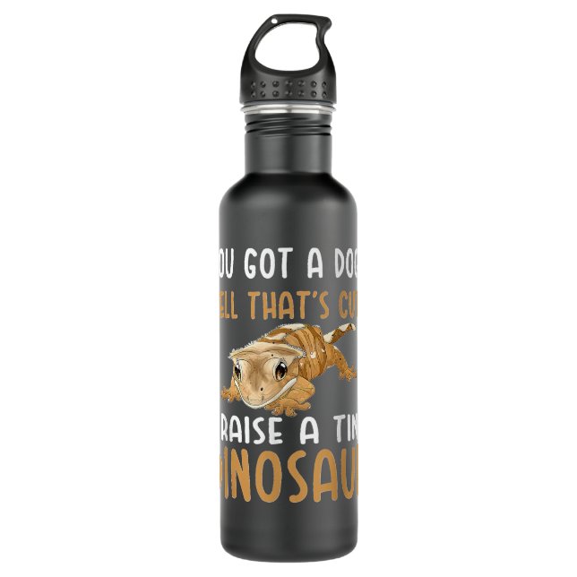 Crested Gecko Owner Crested Gecko Pet Crested Geck Stainless Steel Water Bottle (Front)