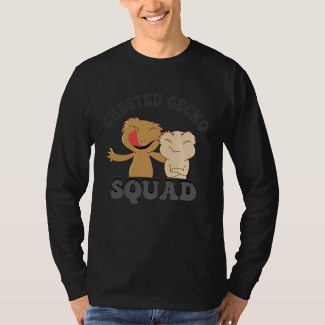 Crested Gecko Squad Wildlife Nature Lizard T-Shirt (Front)