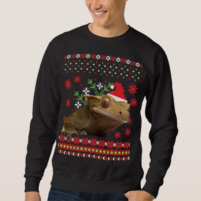 Crested Gecko Ugly Christmas Sweater (Front)